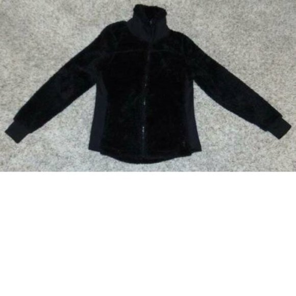 Womens Sherpa Fleece Jacket Fila Sport Medium Black Zip Front Moisture Wicking - Picture 2 of 6